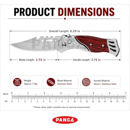Image of PANCA Stainless Steel Utility Knife with Wooden Handle