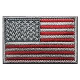 [PHOENIX IKKI] 24タイプ 星条旗 USA アメリカ合衆国 米国 国旗エンブレム サバゲーミリタリーパッチ 布 刺繍 ワッペン 腕章 紋章 マジックテープ アップリケ 8cm×5cm red grey