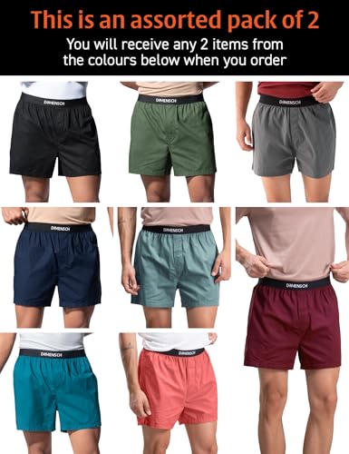 Image of DAMENSCH Men Printed Pure Cotton Breeze Ultralight Boxer Shorts (Pack of Assorted Prints & Colours I Color & Print May Vary)
