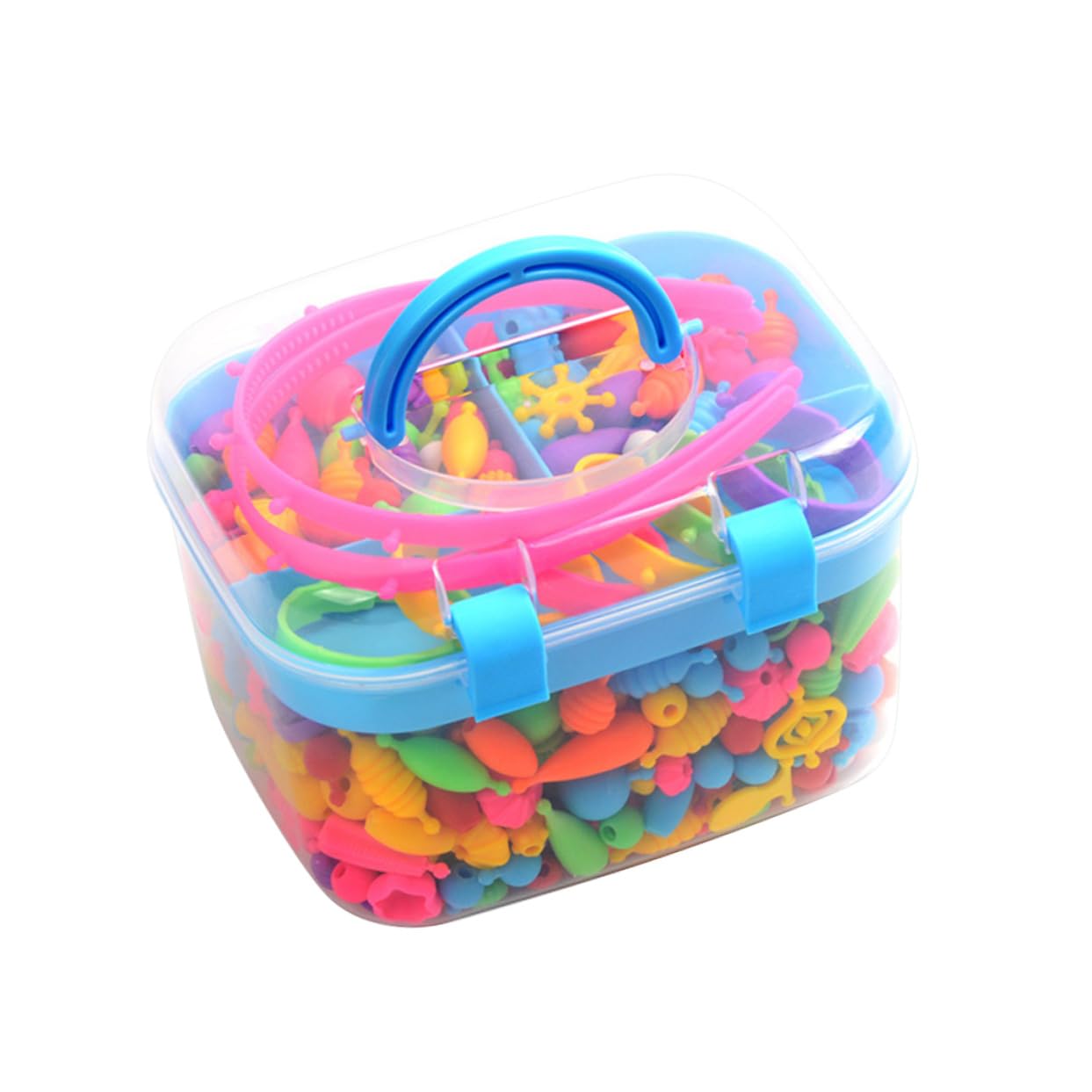 Kit fare Braccialetti Bambina Perline di Plastica Lavabili e Scatola Regalo Delicata per Attività Creative e Decorazioni Ragazzo Ragazza