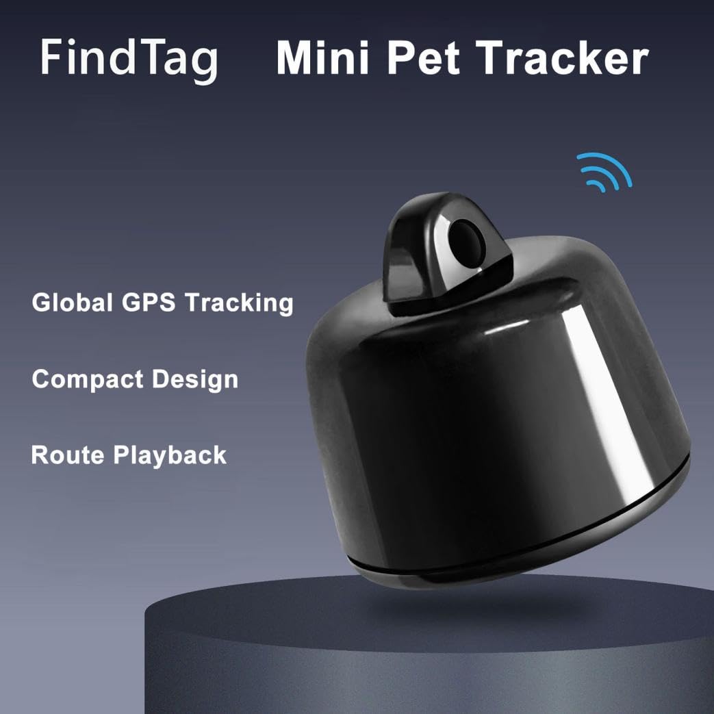 Mini GPS Tracker per Animali Domestici, Localizzatore Leggero Impermeabile per Cani, Gatti e Uccelli, Monitoraggio in Tempo Reale per iOS e Android