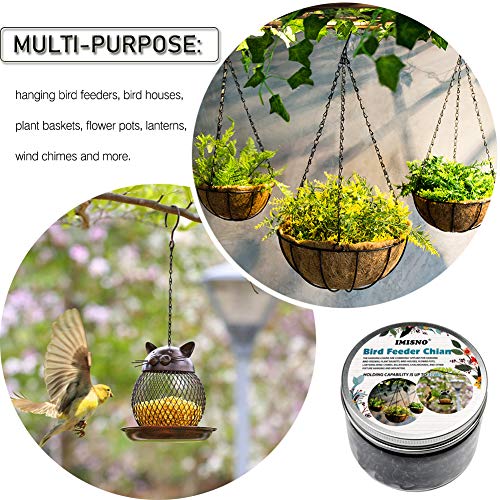 Hanging Chain For Bird Feeders, Birdbaths, Chimes, Planters, Lanterns And Ornaments, Wedding Decoration, Metal Hook, Outdoor/Indoor Use(Black,156 Inch) #TOP4