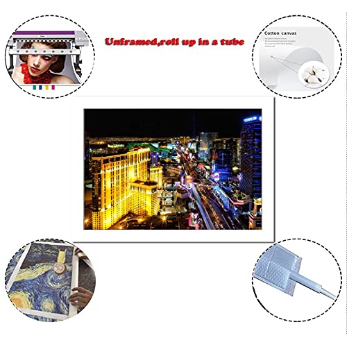 Superyufeng Las Vegas Strip At Night Poster Decorative Painting Canvas Wall Art Living Room Posters Bedroom Painting 16X24Inch(40X60Cm) #TOP1