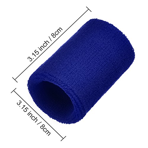 Image of Willbond Wrist Sweatbands, Sports Sweatbands for Competition, Sweat Absorbent, for Basketball, Tennis, Football, Running and Work (Pack of 6)