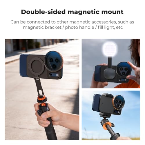 Image of K&F CONCEPT Double-Sided Magnetic Lens Filter Mount Adapter with 58mm CPL Filter, Compatible with iPhone 17 Pro Max and 58mm Threaded Filters, CPL Filter Compatible with iPhone Camera Lens