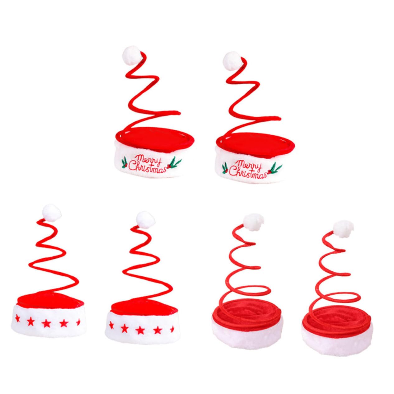 Amosfun 6 Piezas Gorro Navideño Divertido Primavera Gorro Navideño Creativo Decorativo para Fiesta Varios estilos