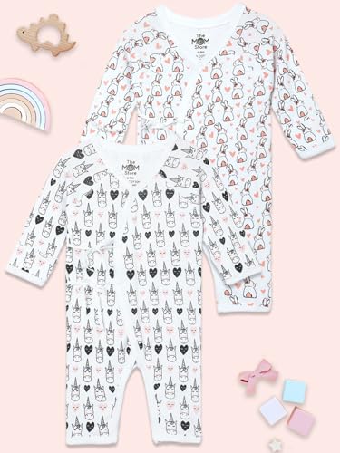 Image of The Mom Store Baby Romper Jabla Style Combo For Boys And Girls | Cotton | Soft Infant Bodysuit | Trendy Stylish Sleepwear For Newborn Baby | Printed | Unisex Comfortable Everyday Baby Wear