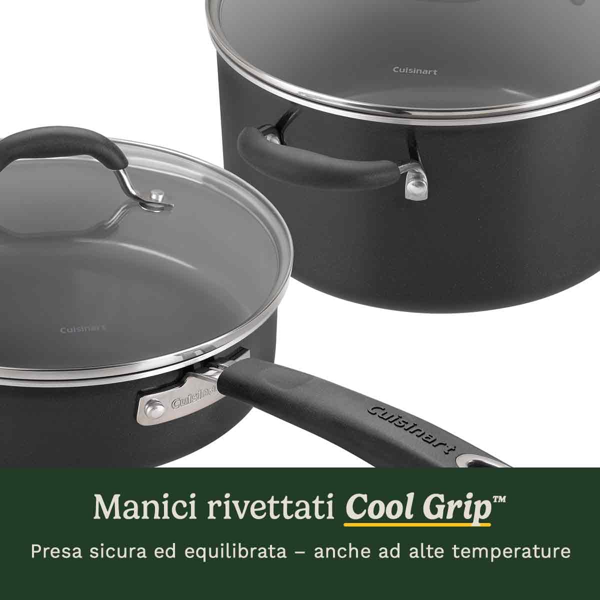 Cuisinart® Set di pentole antiaderenti Ceramica XT | Set da 11 pezzi di pentole e padelle | Rivestimento ceramico antiaderente rinforzato al titanio | Per tutti i piani cottura, inclusa l’induzione