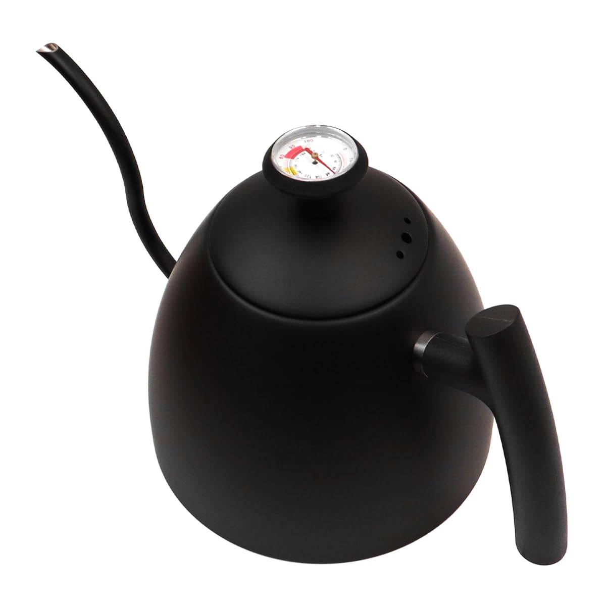 Pour Over Coffee Kettle con termómetro 51 FL oz (máx.), Hervidor de Cuello de Cisne de Acero Inoxidable Premium para café por Goteo, Prensa Francesa y té (Negro)