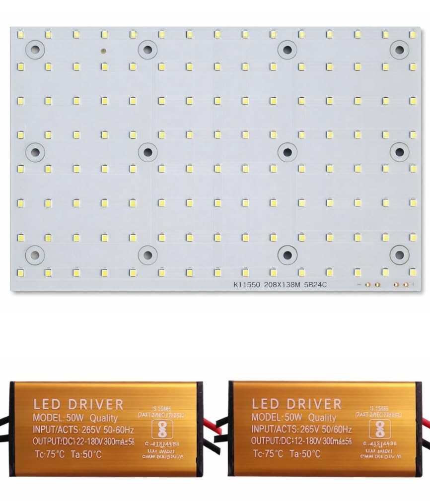 Khatu® 100 Watt LED MCPCB || High Lumen LED || 120 Lumen Per Watt - Colour: White - 6500 K || Life Span: 25000 Hrs || PCB Size - 20.5 x 13 cm - Pack of 1-image-19
