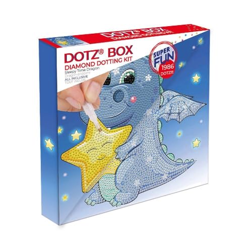 Image of DIAMOND DOTZ Sleepy time Dragon Dotz Box Animal Diamond Painting Kits for Adults - Diamond Art Kits a Relaxing Creative Craft Kit with Dotz Gems 8.7 inchx8.7 inch
