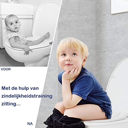 COSTWAY Volwassen kinder Wc-bril, 2-in-1 zindelijkheidstraining zit, kinder wc-bril voor zindelijkheidstraining, Zacht… - Afbeelding 3