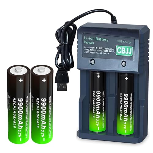 CWUU 18650 3.7V Battery Charger, 2-Bay, Rechargeable