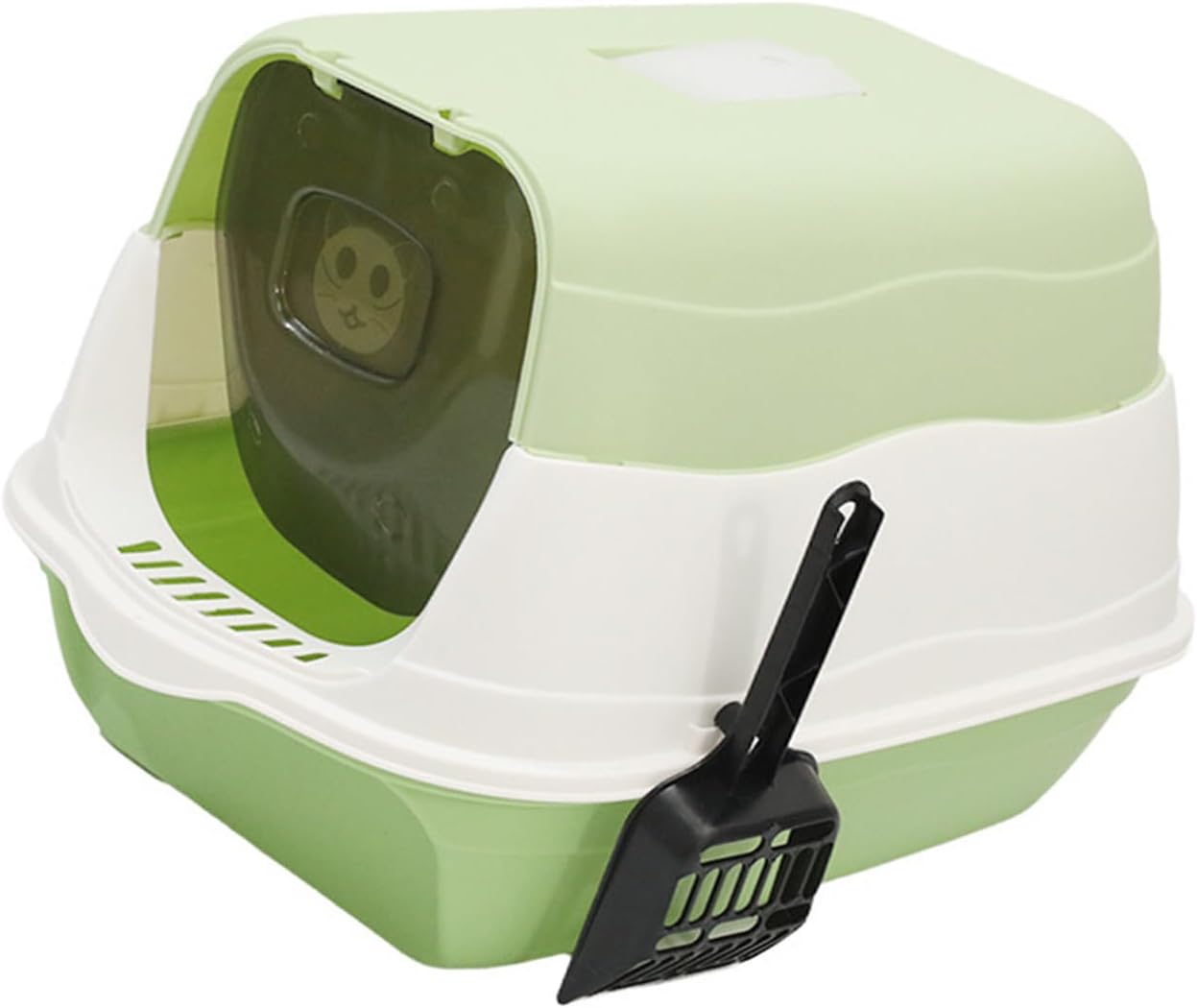 Litter Box High Side Height Smooth Surfaces Detachable Pans Safe and Hard High Edges Spatter-Proof Cats Toilet