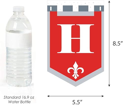 Miniatura 3 de Big Dot of Happiness Banderines con texto en inglés "Calling All Knights and Dragons - Cartel medieval para fiesta o fiesta de cumpleaños,