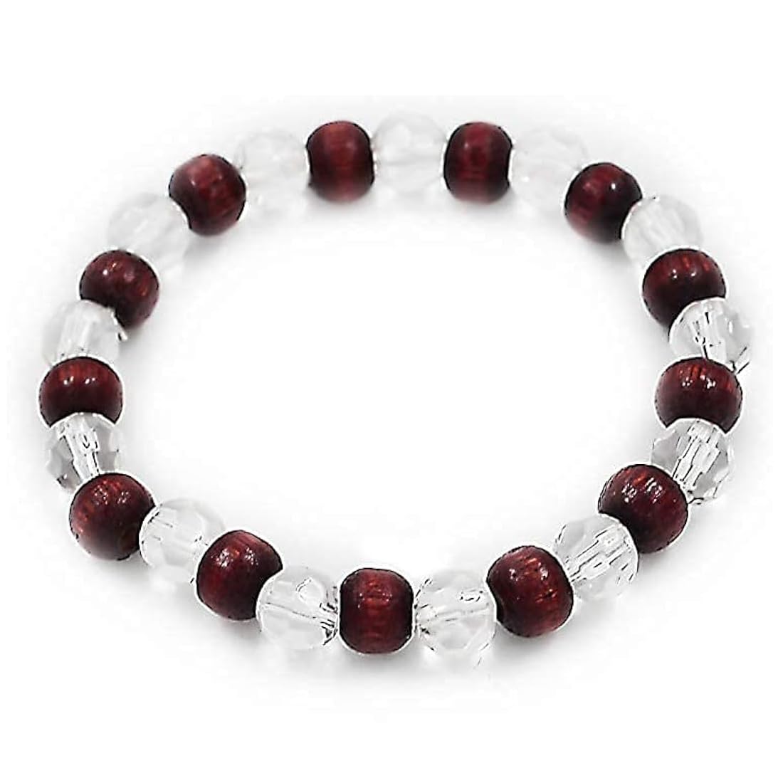 Genric Sandal Wood and Clear Crystal Natural & Original Wood Diamond Cut Quartz Reiki Chakras Stretchable Hand Bracelet For MEN & WOMEN 6.5 to 7.5 in. 8 mm Bead Size (B09W197229) Amazon Price History, Amazon Price Tracker