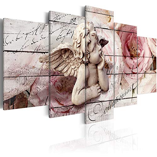 Guardian Angel Canvas Painting Wall Art 5 Panels Elegant Warm Picture Artwork Print on Canvas for Bedroom Living Room Home Decoration