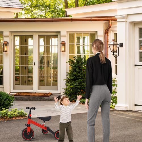 Laufrad, Kleinkind-Dreirad, Lernlaufrad, Kinderlaufrad mit Abnehmbare Pedale+Höhenverstellbarer Sitz, 10-24 Monate Baby (ohne Schubstange, Rot) – Bild 7