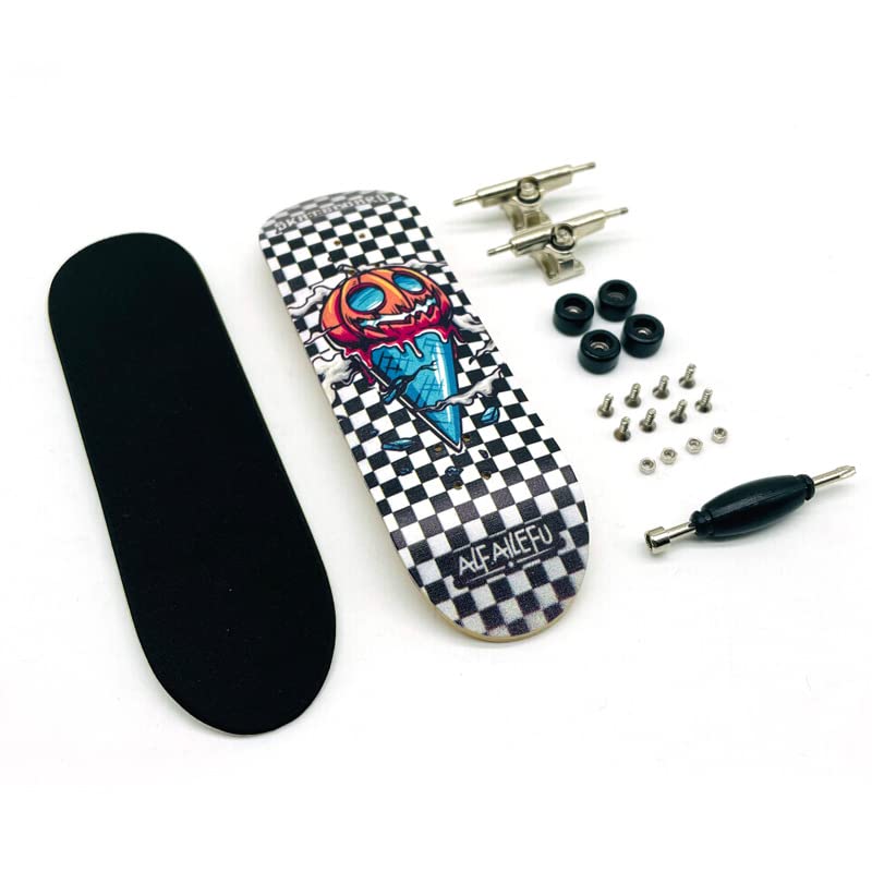 Pro Fingerboard Complete 30mm Skateboard Mini Small Hand Skate Professional Finger Board Full Wood Maple Wheels with Bearings for Kids (B19)