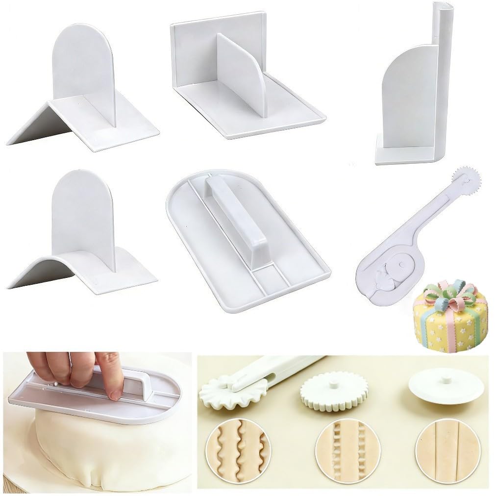 4 Stück Fondant Zuckerguss Glätter Polierer für Kuchen Dekoration Sugarcraft Scraper Paddle Tool