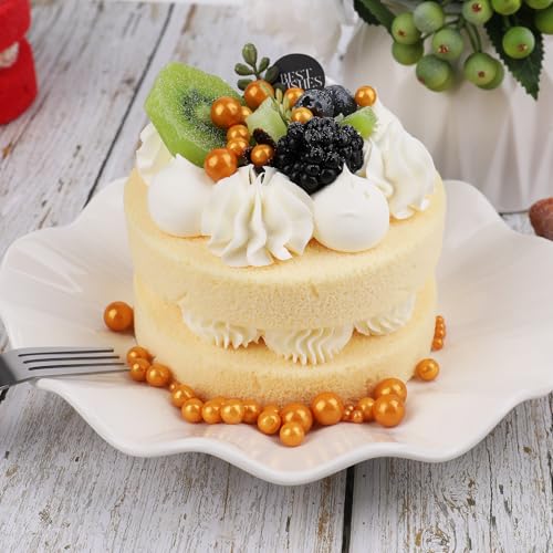 Image of Sprinkles for Cake Decorating, 7.8oz Yellow Pearl Sprinkles 4 Sizes Mix for Cake Cupcake Cookie Baking Donuts Ice Cream Toppings