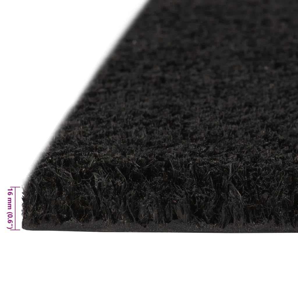 vidaXL Felpudo de Fibra de Coco Negro 100x300 cm