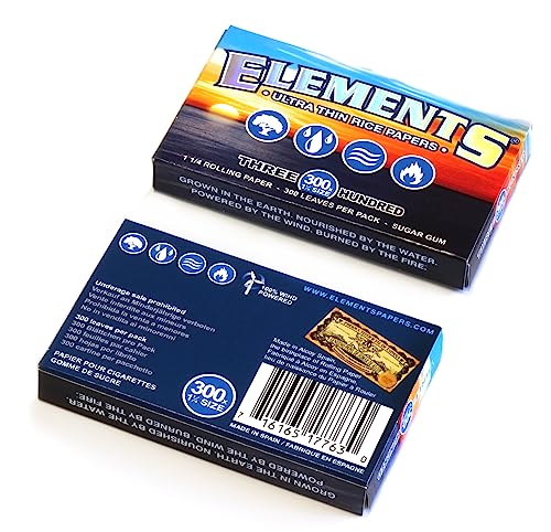 ELEMENTS 300 Ultra Thin Rice Rolling Paper 1.25 1 1/4 Size, 5 Pack = 1500 Leaves - Image 4