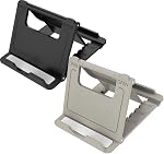 Portable Phone Stand, Adjustable Multi-Angle Mobile Cell Phone Stand Holder, 2 Pack Foldable Pocket Desktop Holder Stand for iPhone 16 15 13 11Plus Pro iPad,E-Reader,Tablet (Grey)