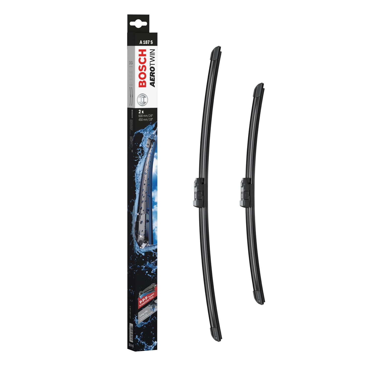 Bosch Automotive A187S Tergicristalli , Lunghezza 600 Mm x 450 Mm, Set Per Parabrezza Anteriore