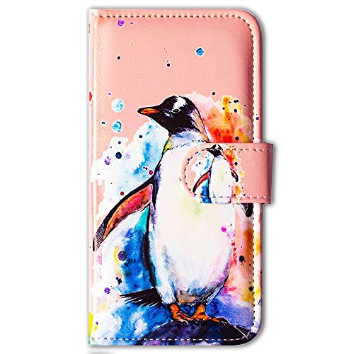 Bcov iPhone 13 Pro Case, Penguin Drawing Leather Flip Phone Case Wallet Cover with Card Slot Holder Kickstand For iPhone 13 Pro - Image 2