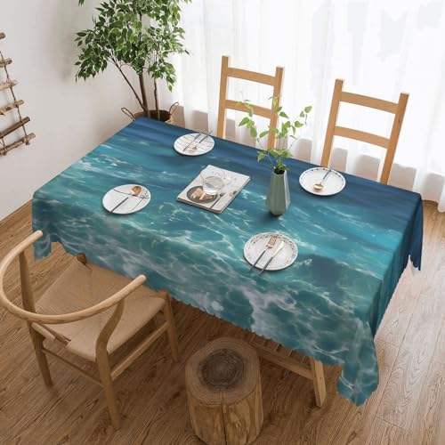 Nappe rectangulaire cuisine imperméable anti-tache décoration table fête