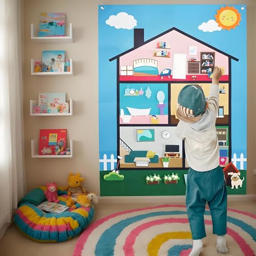 Juego educativo de pared interactivo infantil de madera 7