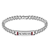 AC Milan BRACCIALE UOMO IN ACCIAIO 316L CON SMALTO, DA UOMO