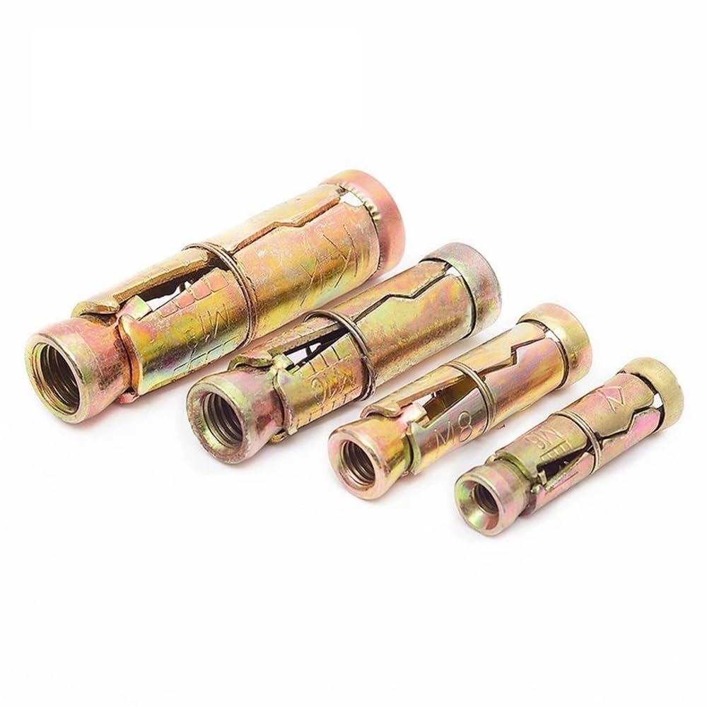 Pasamuros Anclajes Kit de pernos de anclaje de expansión for hormigón Anillo de tornillo for hormigón Perno hexagonal Placa de hierro for tobillo de hormigón(15pcs M6 Ring)