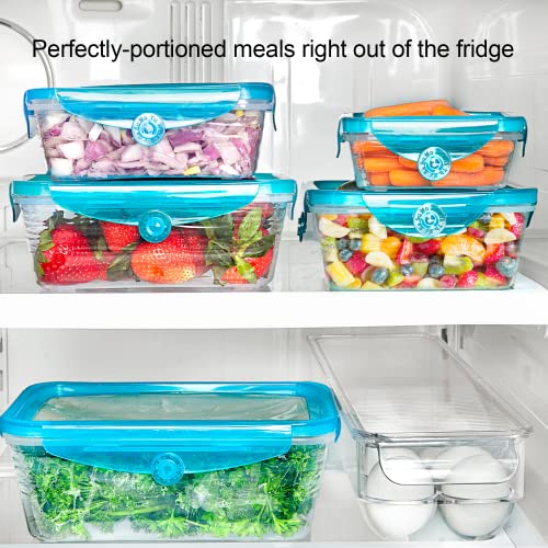 Image of Stretch and Fresh Leak-Proof Food Container Set Stackable, BPA-Free Silicone w /Airtight Lids for Solids, Soups and Sauces, Freezer-Safe Great for Meal Preparation