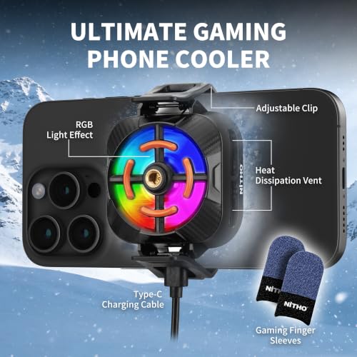 Nitho Store NiTHO ARTIC Mobile Phone Cooler with RGB Cooling Fan and - Image 4