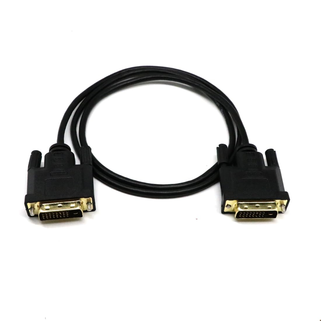 MMOBIEL DVI-D Dual Link Cable 24+1 Pin Male to Male 1080p Full HD 60Hz Video Only – 6.6ft / 2m – Gold-Plated Connectors – for PC, Monitor, TV, Projector