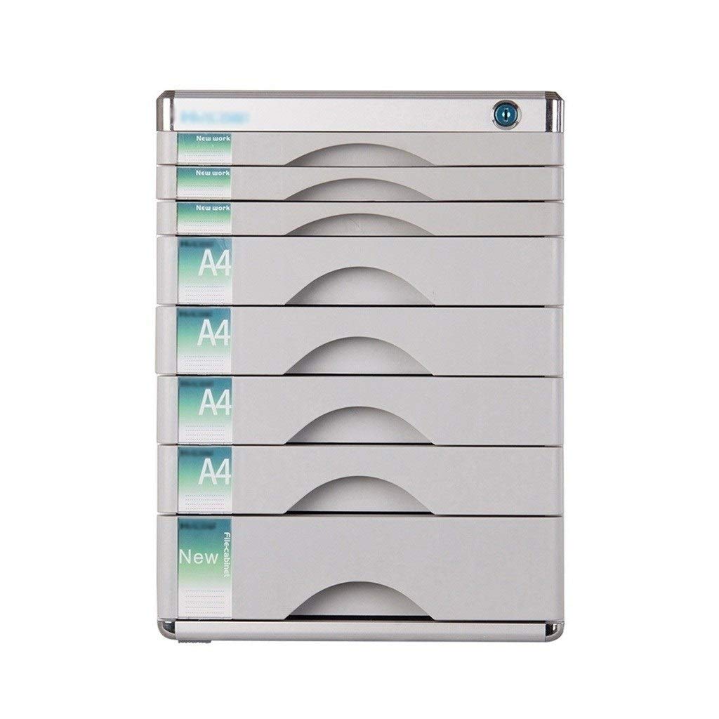 Bxwjg Lockable File Cabinet,with 8 Drawers Hold Documents/Stationery,12×14.4×16.2 Inches Aluminum Alloy Silver