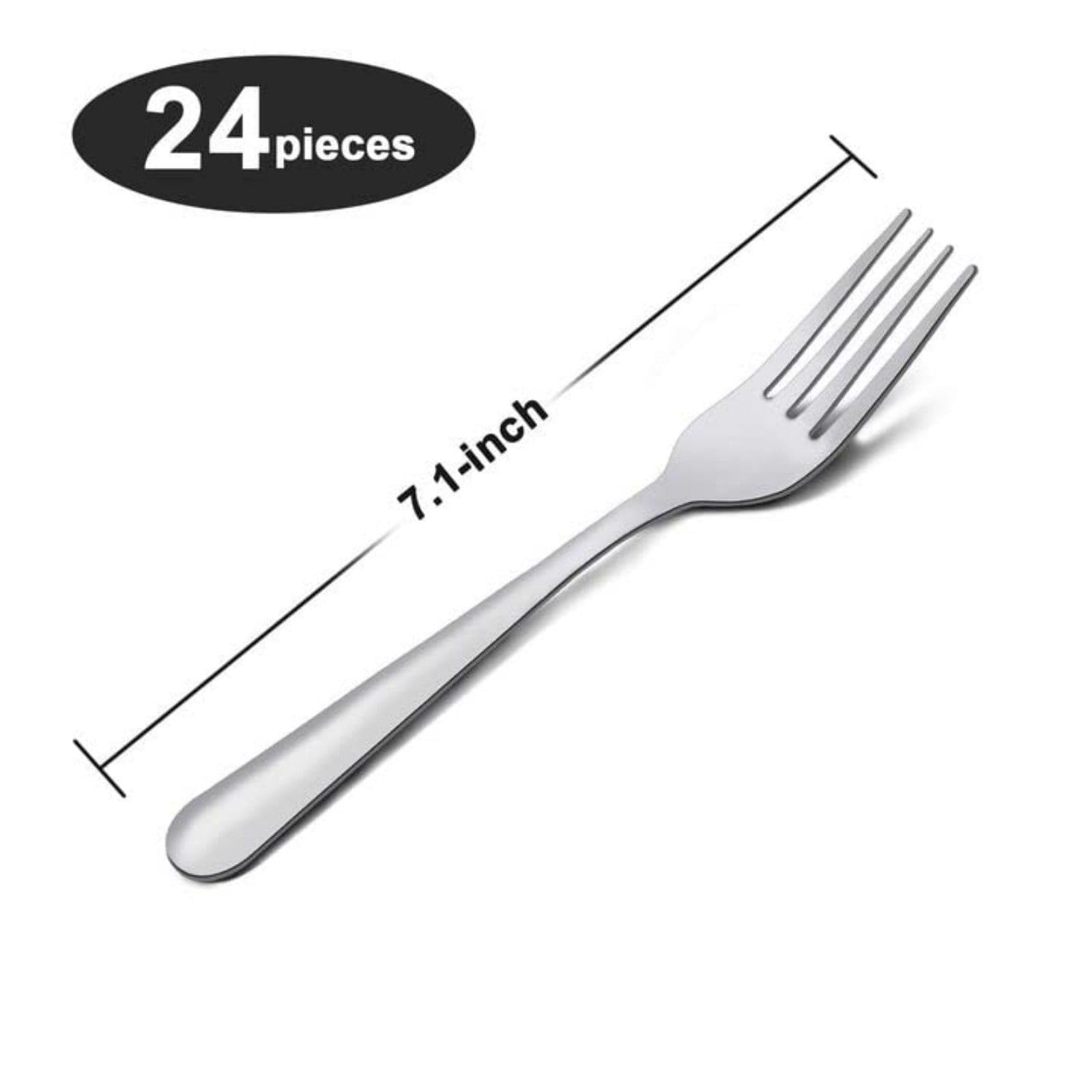 Unokit 24-Piece Stainless Steel Dinner Forks Silverware - 7.1 Inch Silver Dinner Forks Set of 24, Flatware Set for Home, Kitchen or Restaurant, Mirror Polished, Dishwasher Safe — Amazon image 2