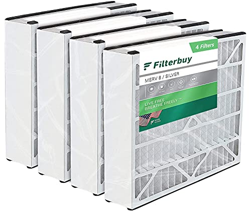 🛒 Crazy Deals Filterbuy 20x25x5 Air Filter (4-Pack, MERV 8), Replacement HVAC AC Furnace Filters for Trion Air Bear, Air Kontrol, Generalaire, Payne, Skuttle, and Ultravision (Actual Size: 19.63" x 24.13" x 4.88")