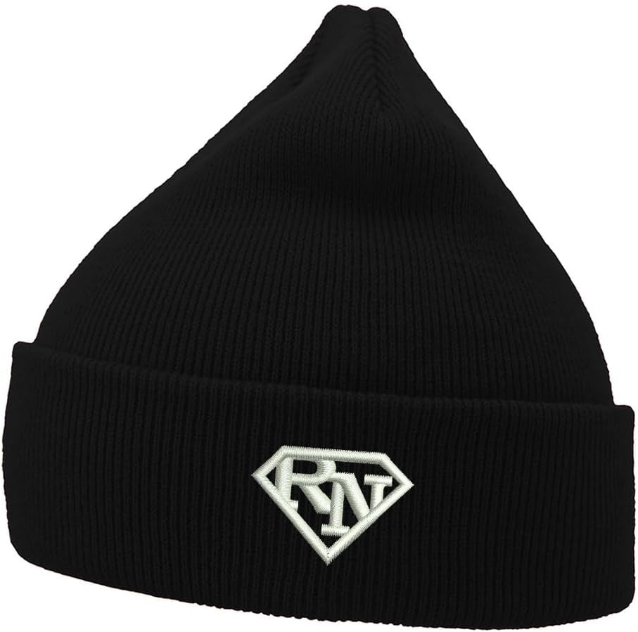 Mens Beanie Knit Hats Nurse RN Embroidered Unisex Casual Beanies Hats for Winter