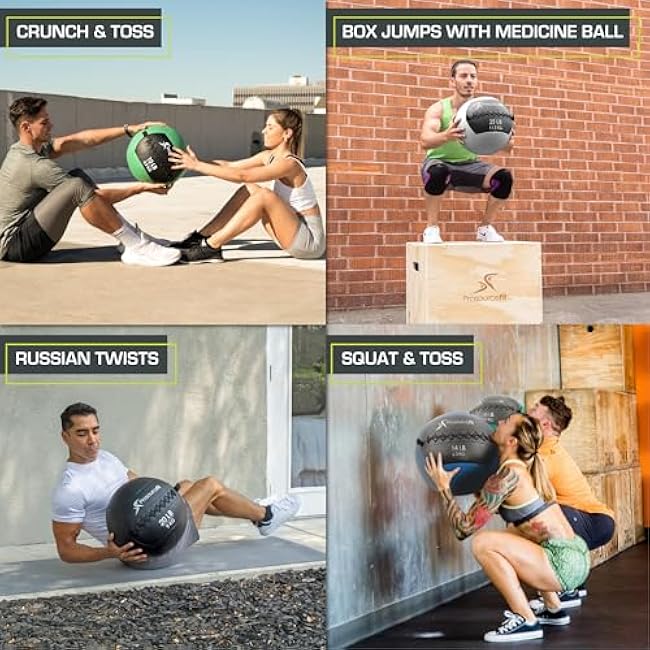 ProsourceFit Soft Medicine Balls, Wall Balls and Full Body Dynamic Exercises