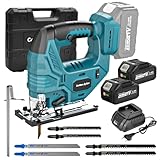 Yofuly Akku Stichsäge für Maa-kita 18V Batterie, Pendelhubstichsäge mit 2x4.0Ah Akkus,7 Variable...