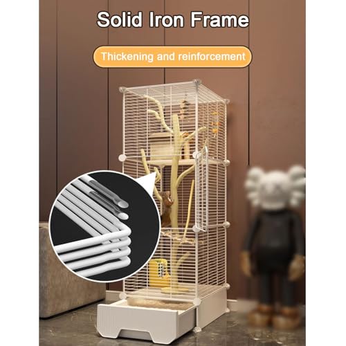 Cage chinchilla sans projection : tiroir propreté 123cm - 7