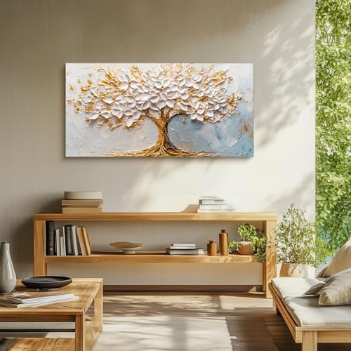 SERIMINO Tree of Life Large Wall Art, Blossom Tree Canvas Paintings, Nature Landscape Abstract Art Prints, Modern Trendy Pictures Wall Decor Living Room Bedroom, Office Art Wall Decoration 24"X48"