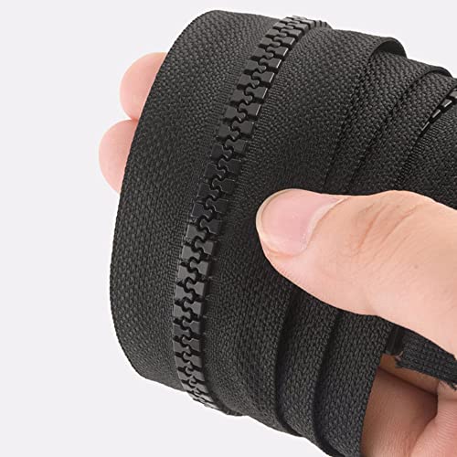 ftiemlovde 5# 6 Pack Reißverschluss Teilbar für Jacken Kunststoff Schwarz，Schlitten Reissverschluss 20 cm mit Zipper 5mm，Universal Reisverschluß Kaufen Erweiterung
