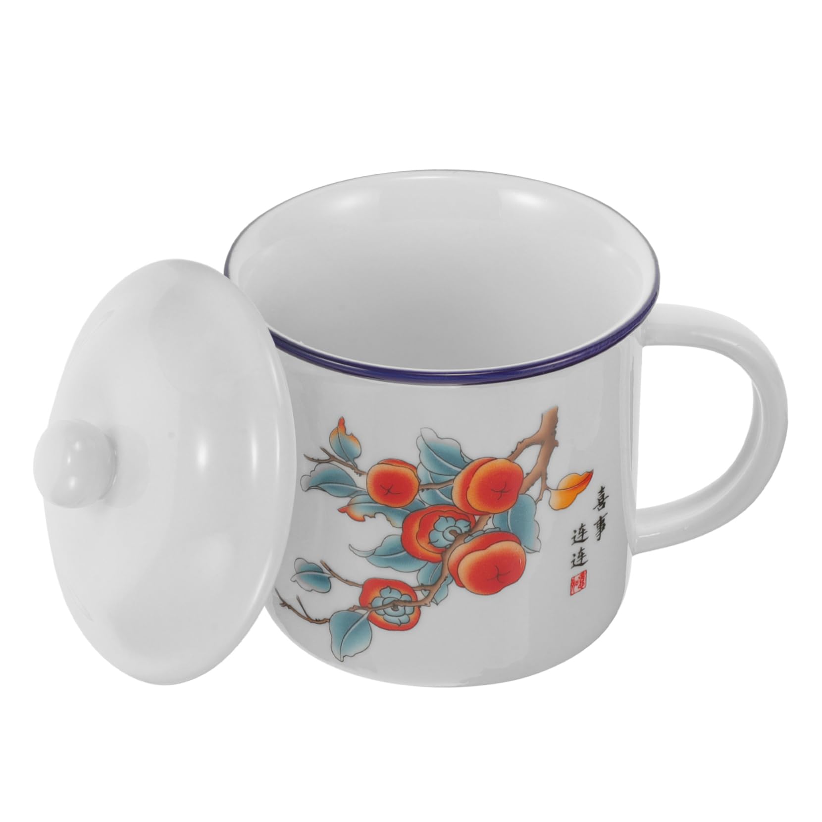 Sosoport 3stücke Retro Emaille Becher Mit Deckel Tragbarer Kaffeebecher Für Outdoor-abenteuer Vielseitig Einsetzbar Für Kaffee Tee Milch Und Mehr Langlebig Und Elegant Als Für Familie