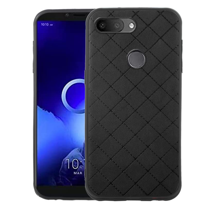 ELISORLI Compatible with Alcatel 1S 2019 case Rugged Thin Slim Cell Accessories Anti-Slip Fit Rubber TPU Mobile Phone Protection Full Body Silicone Soft Protective Cover for Alcatel1S Women Men Black
