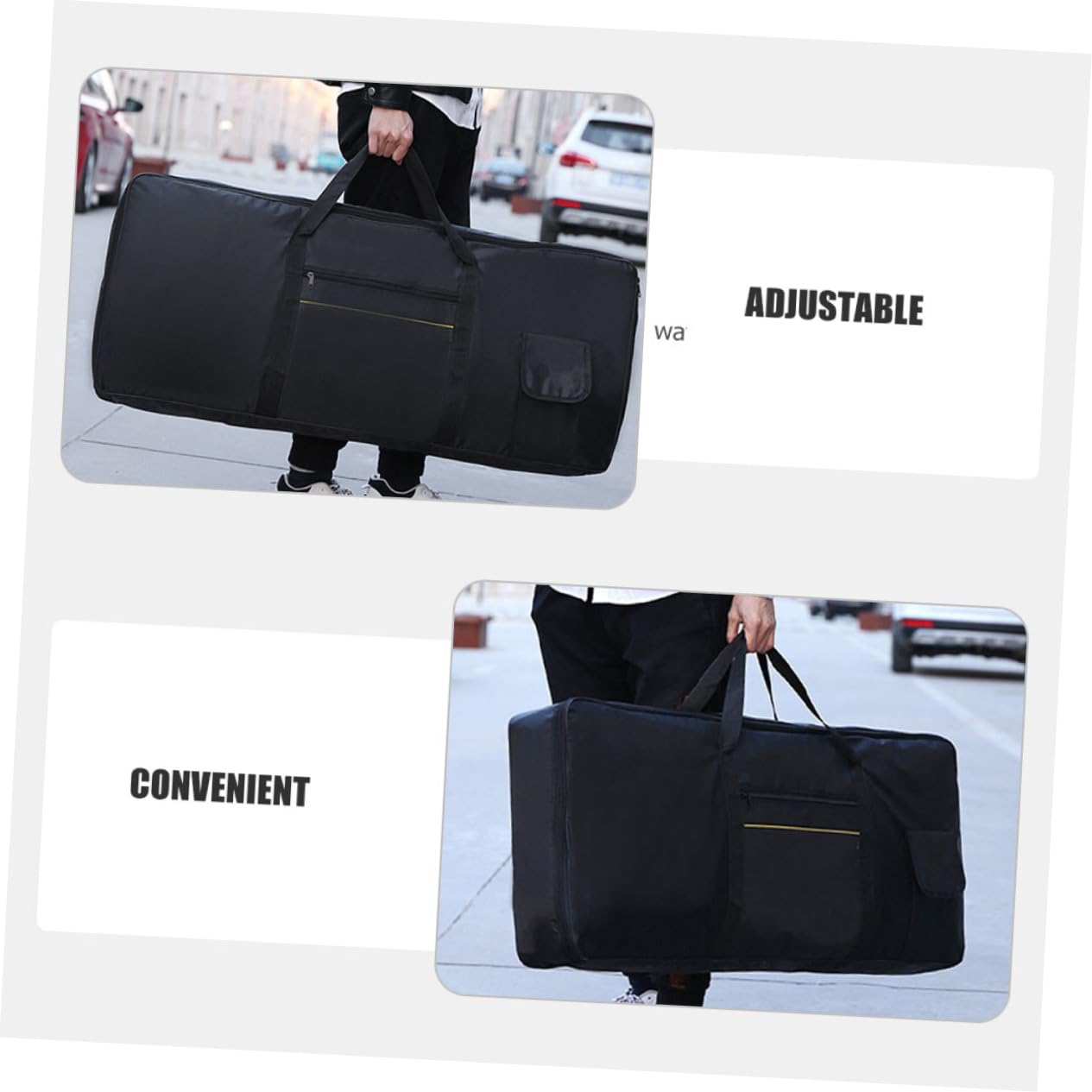61 Tasti Borsa per Tastiera Elettronica Oxford Nera | Trasporto Comodo e Leggero, Uso a Mano o Sulle Spalle, Stile Moderno, Formato per 61 Tasti
