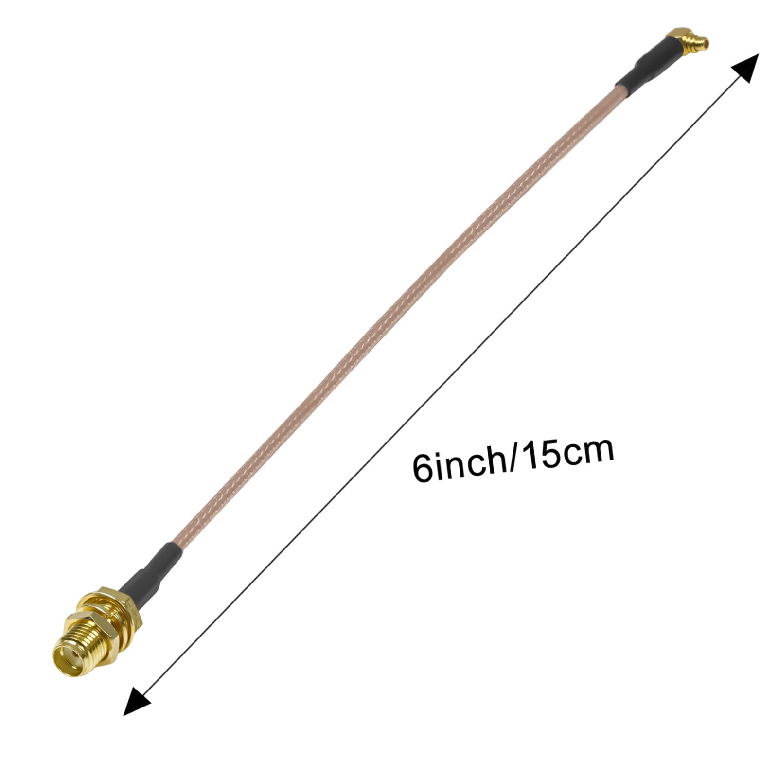 Kabel antenowy MMCX SMA Pigtail, kątowy kabel koncentryczny MMCX męski do żeńskiego SMA, RG316 Low Loss 6 cali (15 cm) 90 stopni MMC X do SM A, przedłużacz do radia CB, drona FPV, routera
